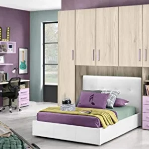 Dafne Italian Design Cameretta Ponte n. 5 ante; effetto altea beige; rosa confetto