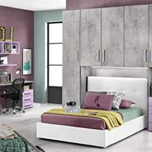 Dafne Italian Design Cameretta Ponte n.5 ante; effetto cemento cenere; cenere di cemento; glicine