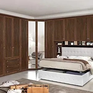 Dafne Italian Design Ponte 6 Ante battenti. Effetto Noce - Non Comprende Il Letto (cm. 320 x 55 x 251h)