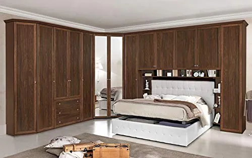 Dafne Italian Design Ponte 6 Ante battenti. Effetto Noce - Non Comprende Il Letto (cm. 320 x 55 x 251h)