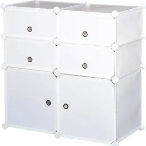 DecHome HOMCOM - Armadio Guardaroba 75x37x73 cm Colore Bianco