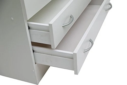 Dmora AR1026 Armadio, Ante e Due Cassetti, Legno, Bianco, 80x52x170 cm