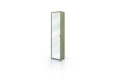 Dmora Armadio 1 Anta, Legno + Specchio, 43 x 190 x 29 cm
