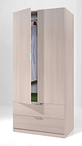 Dmora Armadio Guardaroba 2 Ante + 2 cassetti, Rovere, 81 x 180 x 52 cm