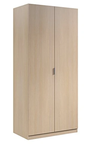 Dmora Armadio Guardaroba Due Ante Rovere Chiaro, 81 x 180 x 52 cm