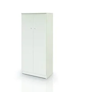 Dmora Armadio scarpiera 2 Ante, Legno, Bianco, 62 x 34 x 147 cm