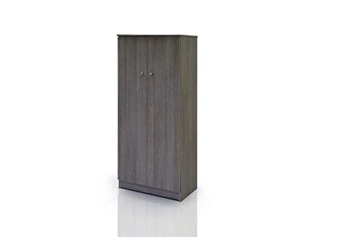 Dmora Armadio scarpiera 2 Ante, Legno Scuro, 62 x 34 x 147 cm