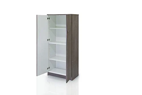Dmora Armadio scarpiera 2 Ante, Legno Scuro, 62 x 34 x 147 cm