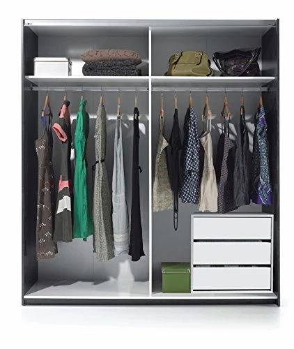 Dmora Cassettiera Tre cassetti, Colore Bianco, cm 60 x 57 x 44