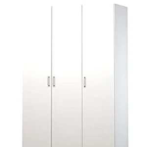 Esidra, Armadio Bianco 3 Ante, 116x49x175cm Dmora