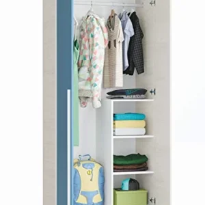 Esidra Armadio Guardaroba per cameretta, 2 Ante, Azzurro, 90 x 200 x 52 cm Dmora