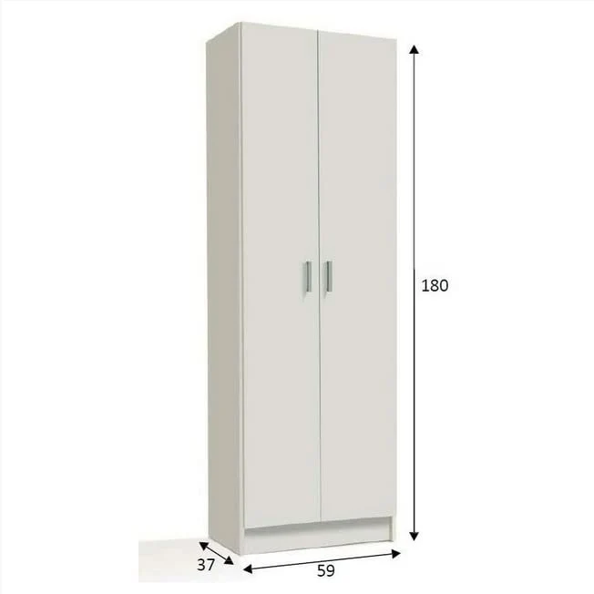 Esidra Armadio Guardaroba per cameretta, 2 Ante, Azzurro, 90 x 200 x 52 cm Dmora