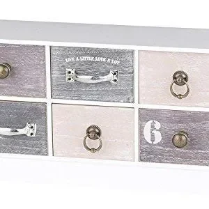 Druline Mini Cassettiera 6 Ventaglio Minore Armadio Cassetti Legno Bianco Grigio Live Little
