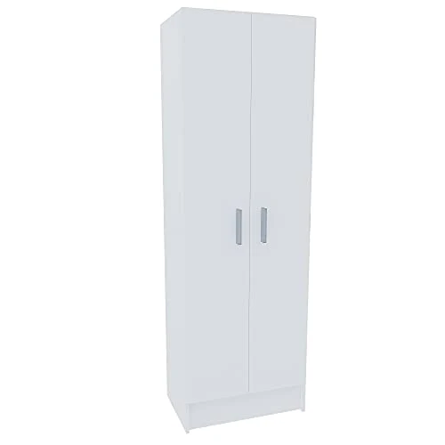 EGLEMTEK Alphabet Armadio Armadietto Multiuso Colonna con 2 Ante e 8 Ripiani Ingresso Camera da Letto 59 x 37 x 180 Cm Col...