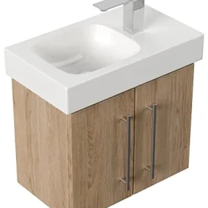 emotion Mobili da bagno con lavabo Geberit Icon XS 53 cm destra rovere chiaro lucido