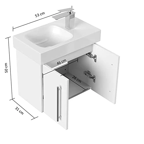 emotion Mobili da bagno con lavabo Geberit Icon XS 53 cm destra rovere chiaro lucido