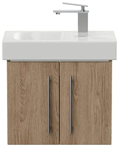 emotion Mobili da bagno con lavabo Geberit Icon XS 53 cm destra rovere chiaro lucido
