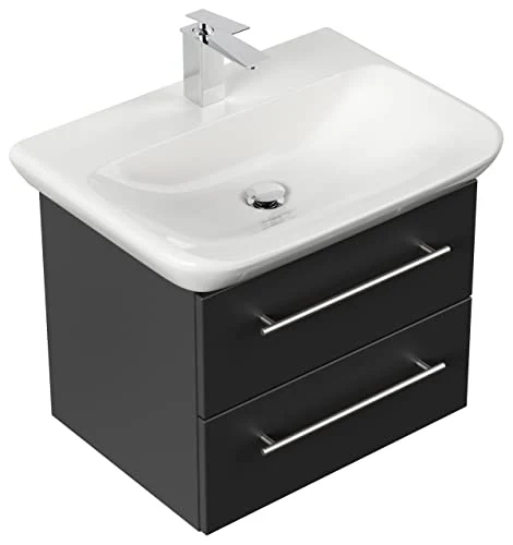 Mobile bagno con lavabo Geberit MyDay 65cm nero satinato emotion