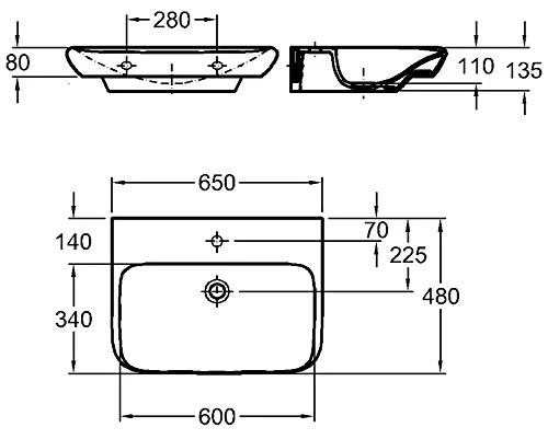 Mobile bagno con lavabo Geberit MyDay 65cm nero satinato emotion