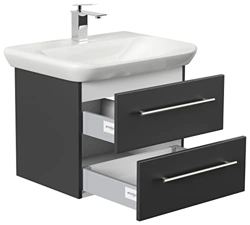 Mobile bagno con lavabo Geberit MyDay 65cm nero satinato emotion