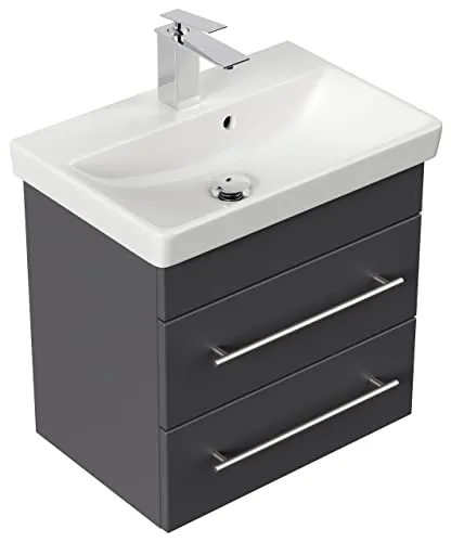 Mobile bagno con lavabo Villeroy & Boch Avento 55cm antracite satinato emotion