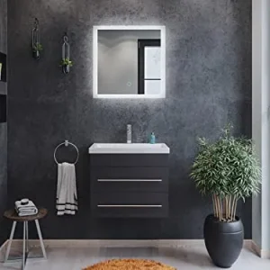 Mobile bagno Mars 600 SlimLine con specchio LED antracite satinato emotion