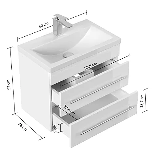 Mobile bagno Mars 600 SlimLine grigio cemento emotion