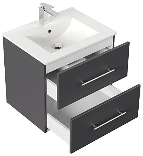 Set di mobili da bagno Firenze 60 (5 parti/) incl. specchio LED antracite emotion