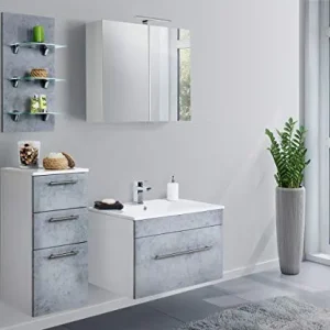 Set di mobili da bagno SANTINI 75 (4 pezzi) grigio cemento emotion