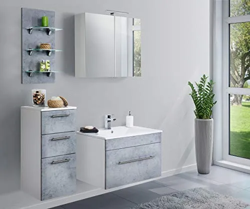 Set di mobili da bagno SANTINI 75 (4 pezzi) grigio cemento emotion