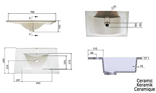Set di mobili da bagno SANTINI 75 (4 pezzi) grigio cemento emotion