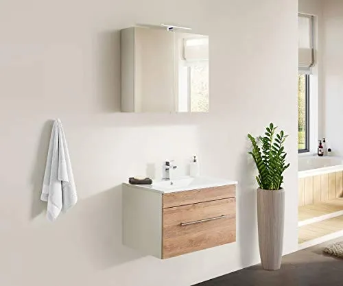 Set di mobili da bagno SANTINI 75 (2 pezzi) rovere chiaro emotion
