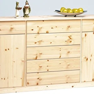 Erst-Holz Cassettiera-credenza con 2 Ante e 7 cassetti Pino massello 90.50-31