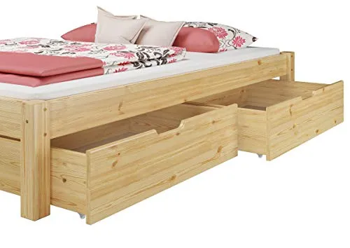 Erst-Holz Tre cassetti sotto Letto per i Nostri Letti 140x200 Pino Laccato 90.10-S3