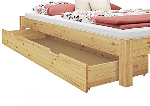 Erst-Holz Tre cassetti sotto Letto per i Nostri Letti 140x200 Pino Laccato 90.10-S3