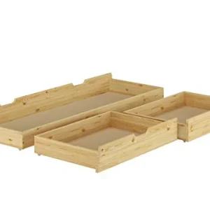 Tre scatole sotto Letto Porta Oggetti per i Nostri Letti 140x200 Pino Laccato 90.10-S8 Erst-Holz