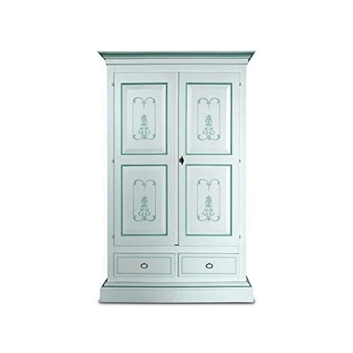 Estea Mobili - ARMADIO 2 ANTE LACCATO BIANCO LEGNO MASS. FILO AZZURRO - 110982386889 EsteaMobili