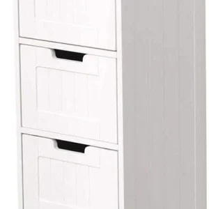 Mobile Bagno Salvaspazio Cassettiera Bagno Cucina Ingresso Soggiorno 4 Cassetti Legno Mdf 30x30x81 Bianco Mobiletto Bagno...