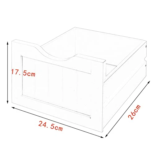 EUGAD 0026WY Armadietto da Terra Autoportante Mobiletto Bianco da Bagno Cassettiera Cucina Organizer Salvaspazio Legno Bianco