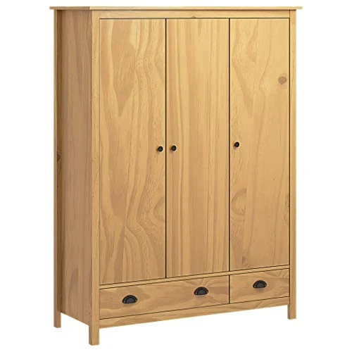 FAMIROSA Armadio 3 Ante Hill Range 127x50x170cm Legno Massello di Pino