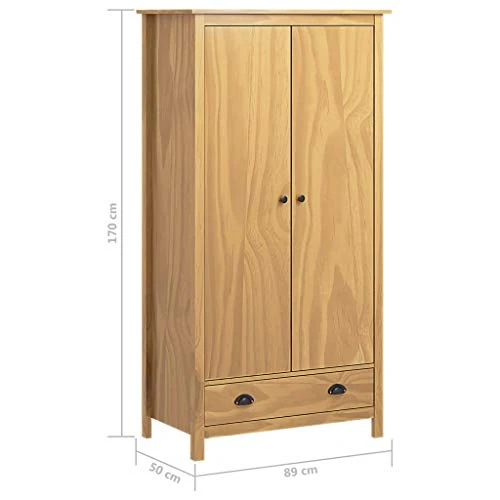 FAMIROSA Armadio 2 Ante Hill Range 89x50x170 cm Legno Massello di Pino
