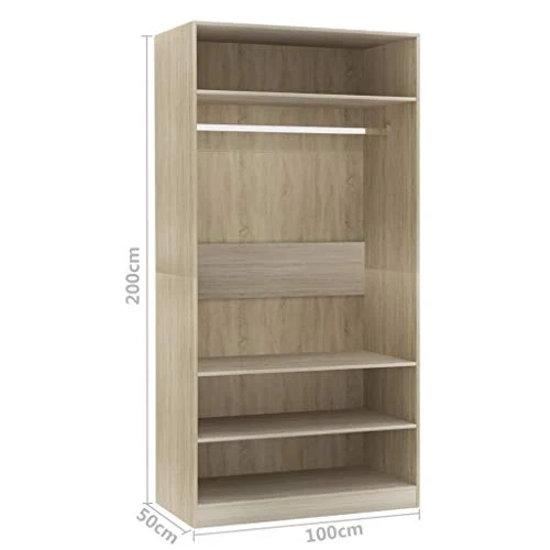 FAMIROSA Armadio Rovere Sonoma 100x50x200 cm Truciolato