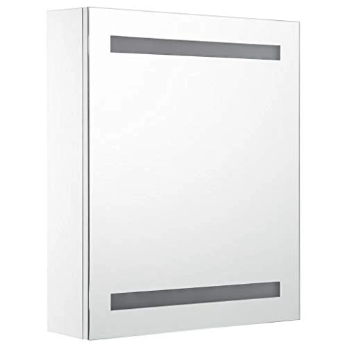 Festnight Armadietto Bagno con Specchio e LED,Pensili Bagno,Mobile Specchio Bagno,Specchiera Bagno con Luce,Mobiletto Bagn...