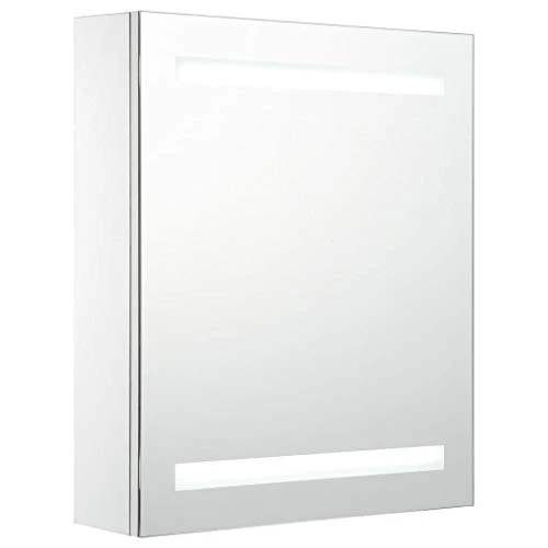 Festnight Armadietto Bagno con Specchio e LED,Pensili Bagno,Mobile Specchio Bagno,Specchiera Bagno con Luce,Mobiletto Bagn...