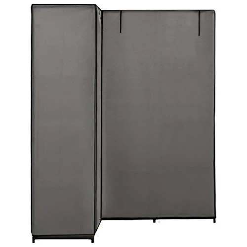 Festnight- Armadio Angolare, Guardaroba Portatile Grigio 130x87x169 cm