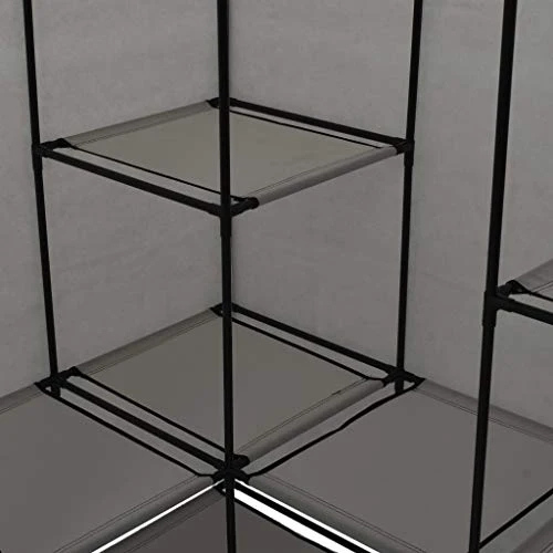 Festnight- Armadio Angolare, Guardaroba Portatile Grigio 130x87x169 cm
