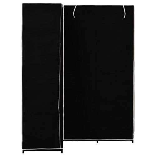Festnight- Armadio Angolare, Guardaroba Portatile Nero 130x87x169 cm