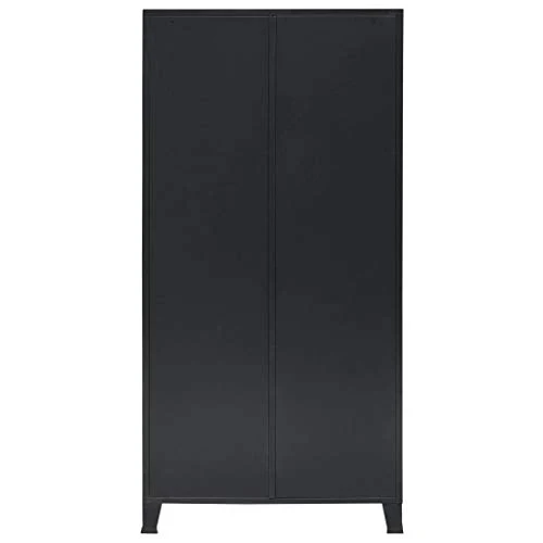 Festnight Armadio Schedario Ufficio Metallico,Armadio Archivio Documenti Ufficio Metallo Stile Industriale Nero 90x40x180 cm