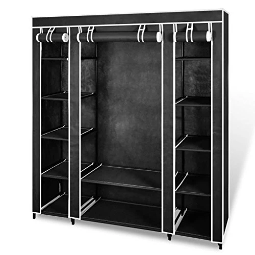 FZYHFA - Armadio guardaroba tessuto, 45 x 150 x 176 cm, colore: Nero