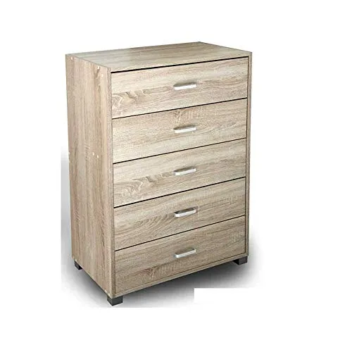 Giardicasa CASSETTIERA Legno Rovere 5 CASSETTI H101X68X40 CM
